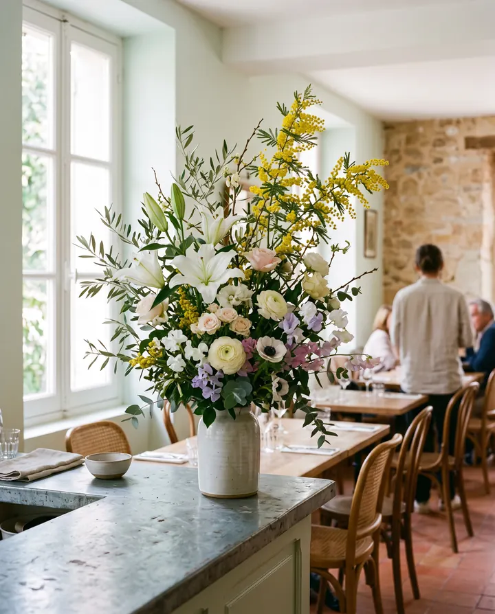 Fleurs fraîches livrées dans le cadre d’un abonnement.