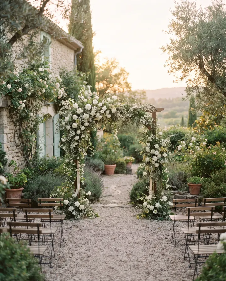 Compositions florales pour un mariage.